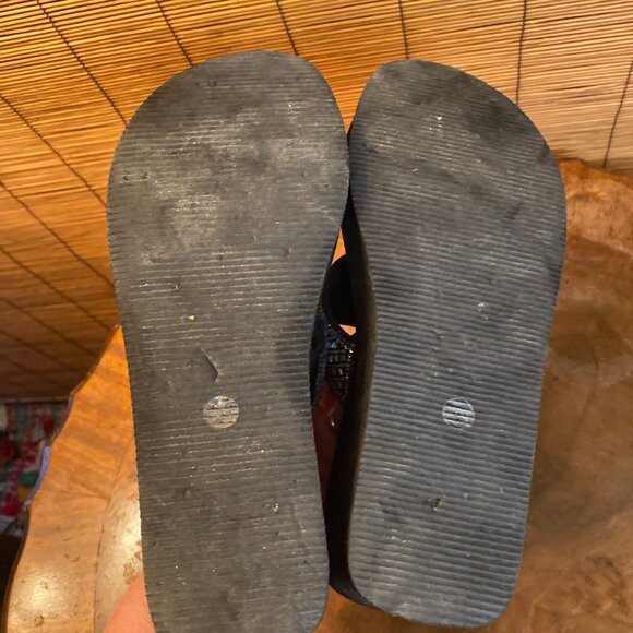 Kelly & Katie Zarita Black Wedge Sandal with Rhinestones Size 8 EUC - Picture 4 of 5